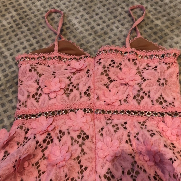 Size 4 pink lace Michael Kors midi fit and flare dress! - Picture 5 of 5